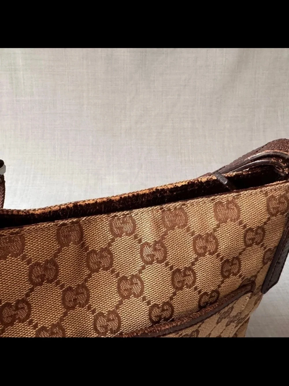 Gucci Brown/Tan Monogram Messenger Bag